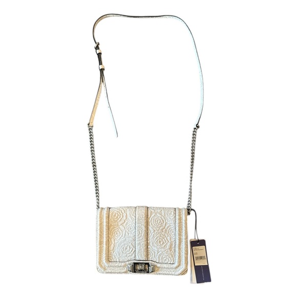 Rebecca Minkoff Love Crossbody White Floral Embossed NWT - Picture 2 of 14